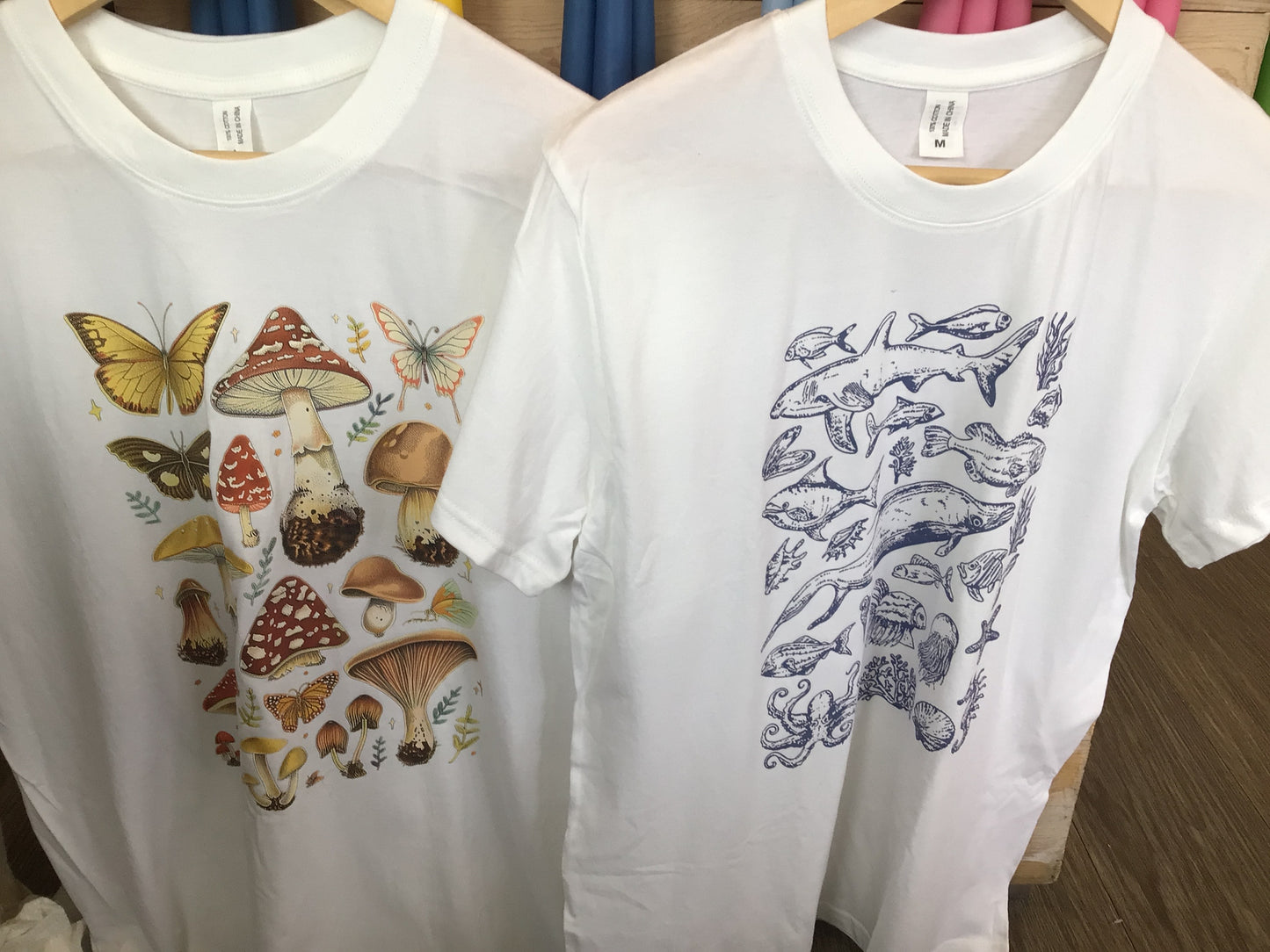 Mushroom and fish T-shirt