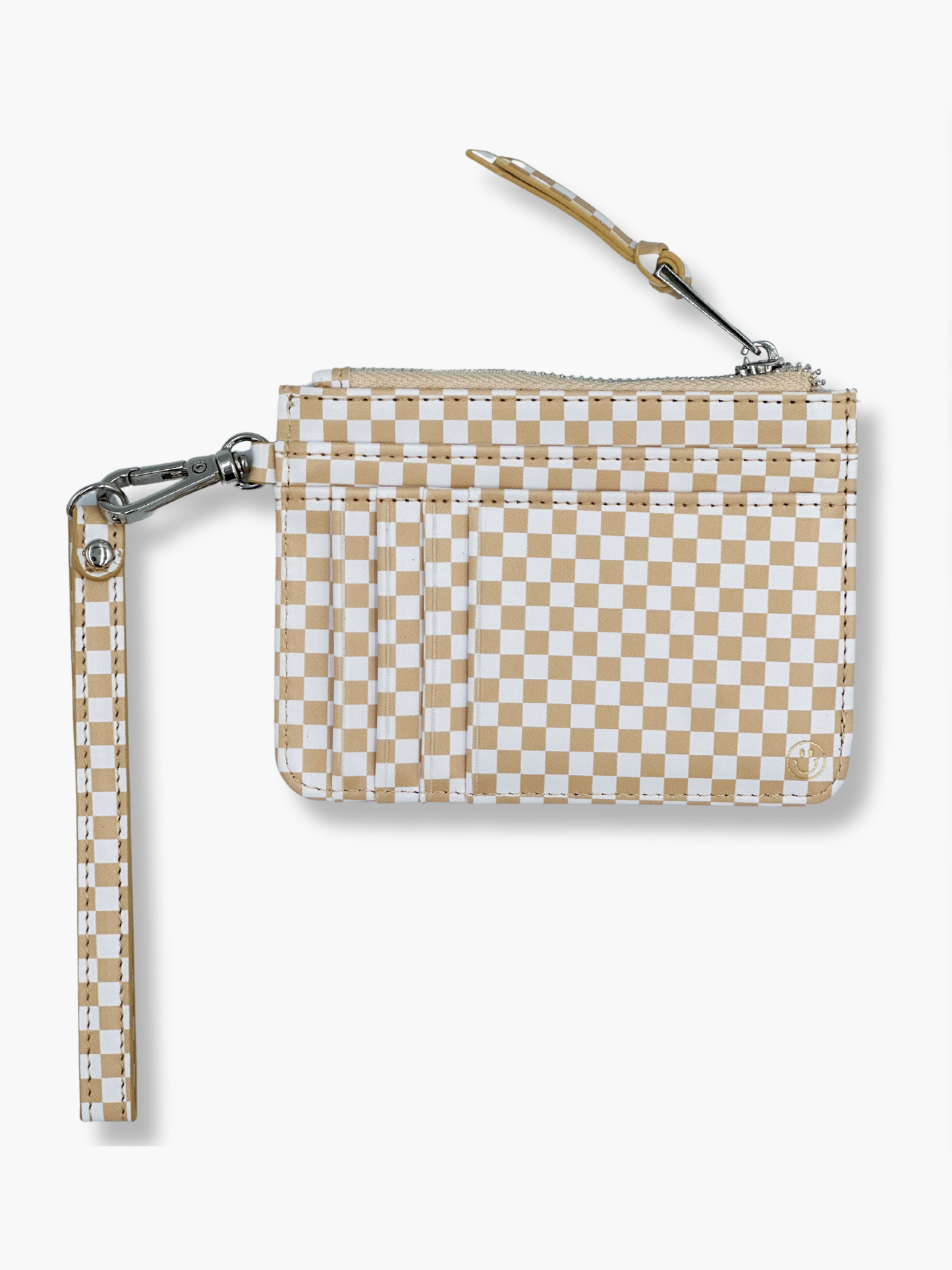 The Caep Beige Checkered Snap Wallet (RFID)
