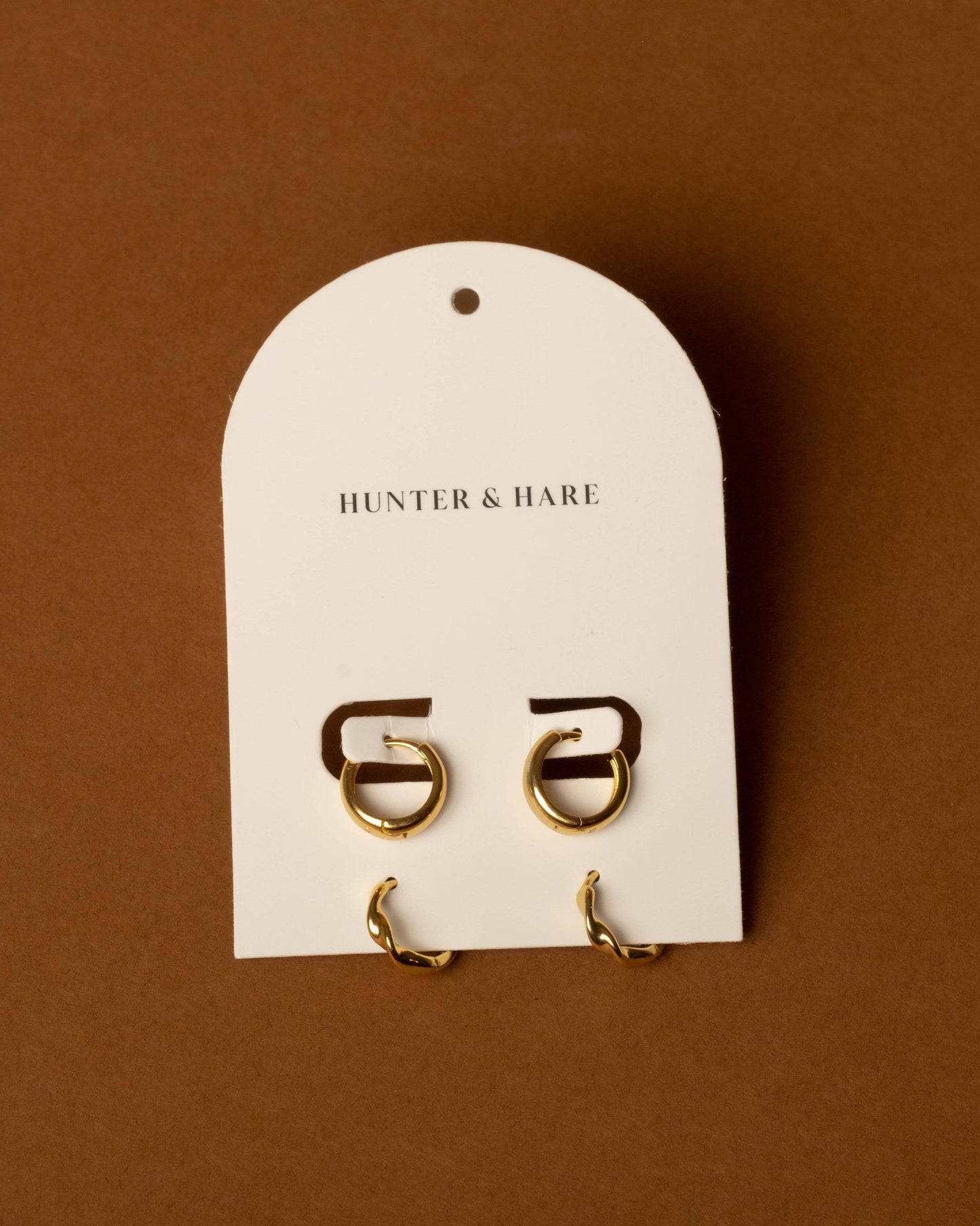 Rory Twist and Thick Gold - Set of Two Hoops