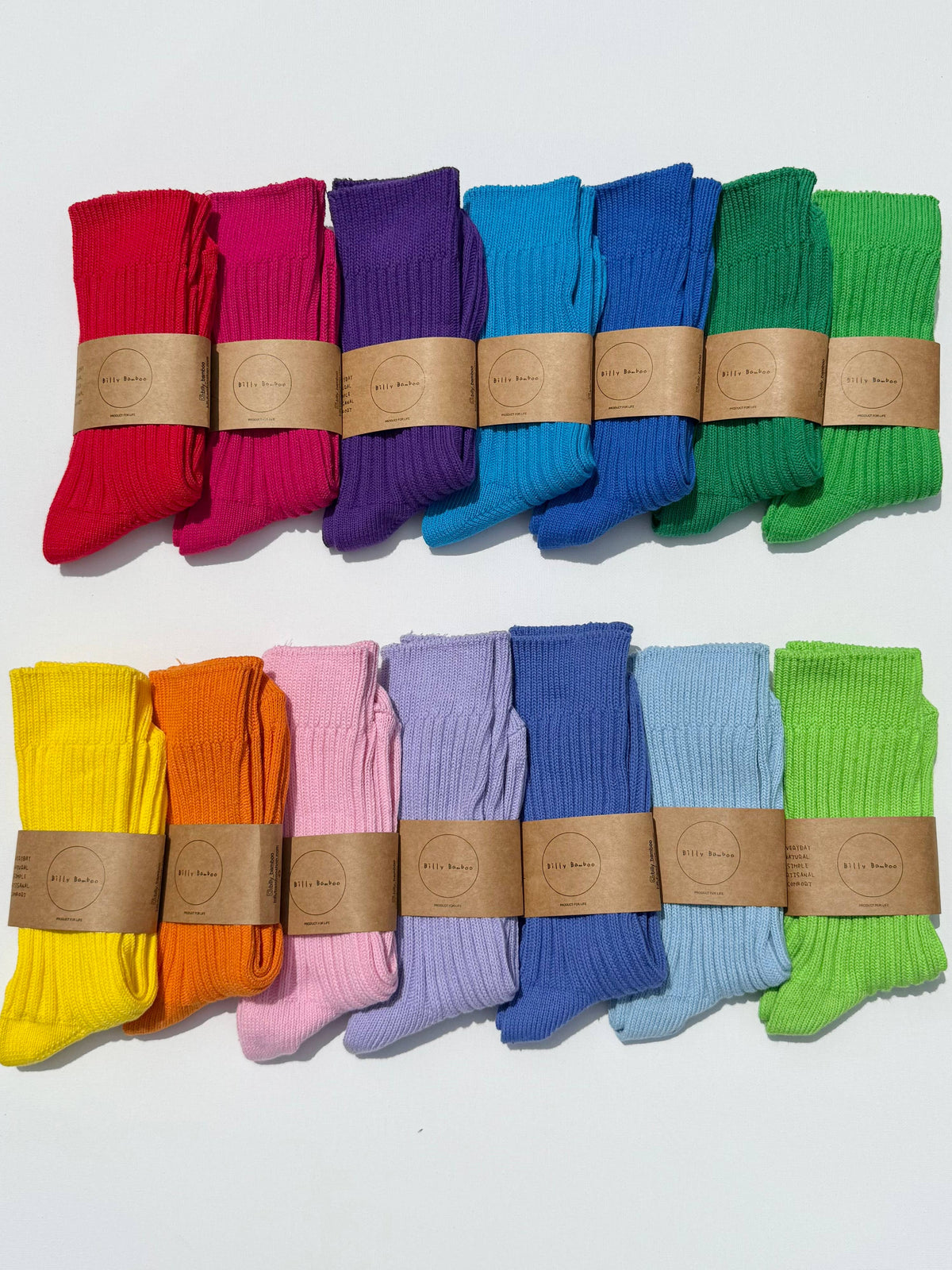 RIBBED COTTON HIGH SOCKS - Crystal bright