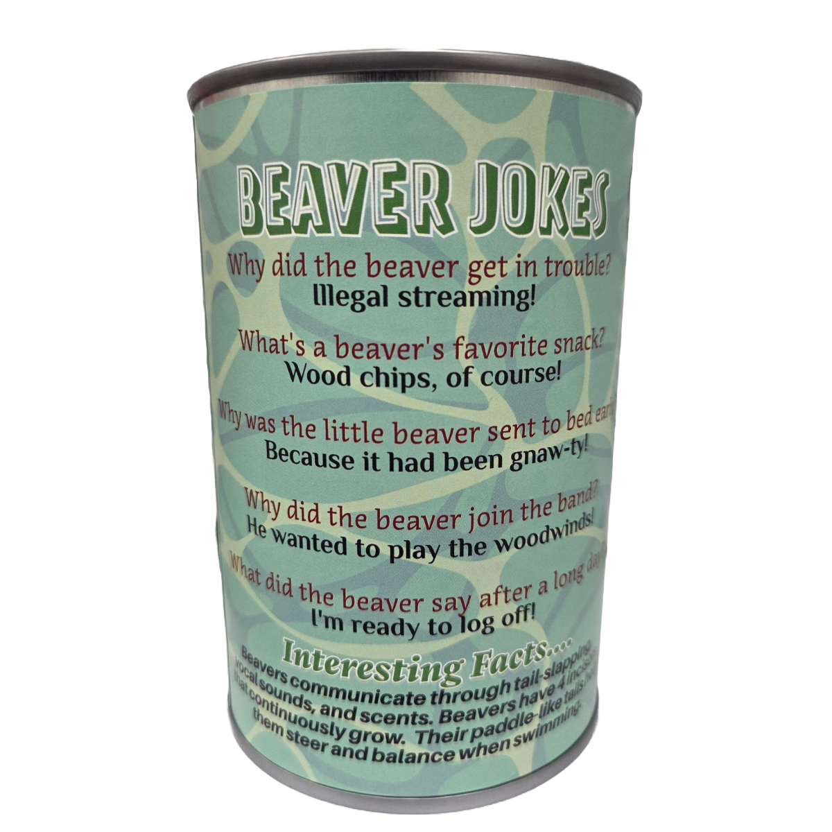 Chipper the Canned Beaver | Stuffed Animal Plush w/Jokes