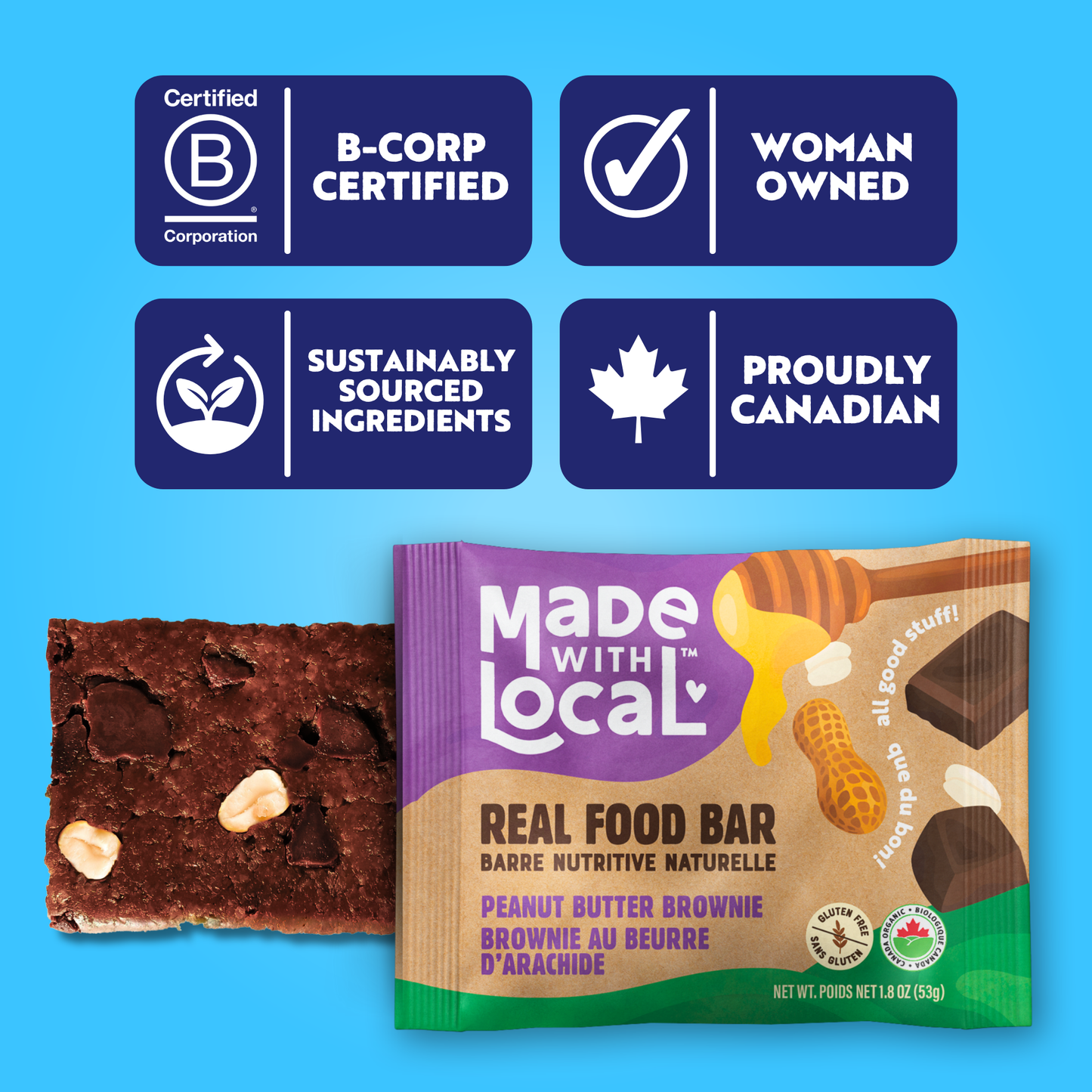 Peanut Butter Brownie | Organic Real Food Bar