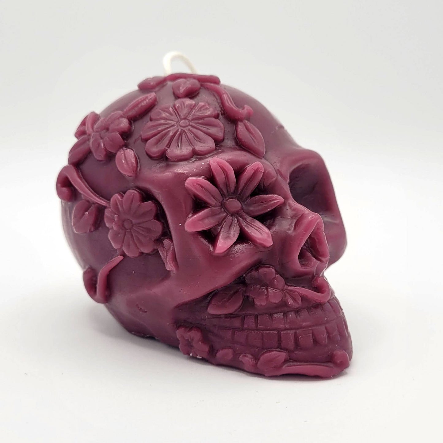 Beeswax Candle- Flower Skull