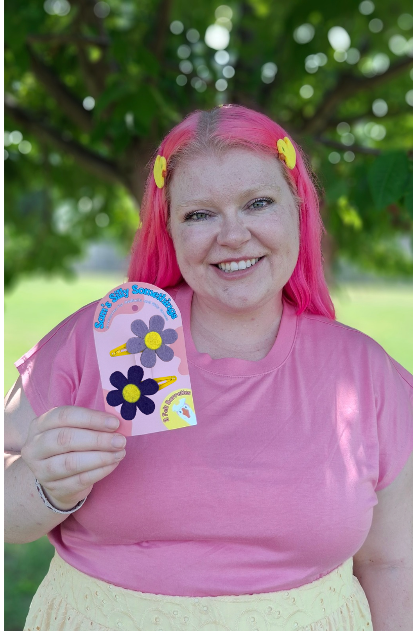 Purple Flower Barrettes | Felt Barrettes | Hair Accessories
