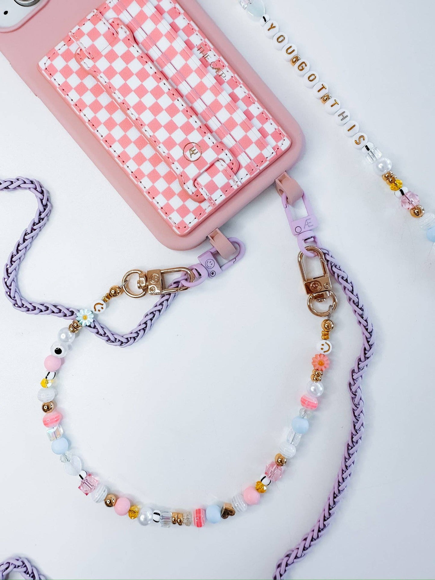 The Caep Pink Checkered Hoop Wallet