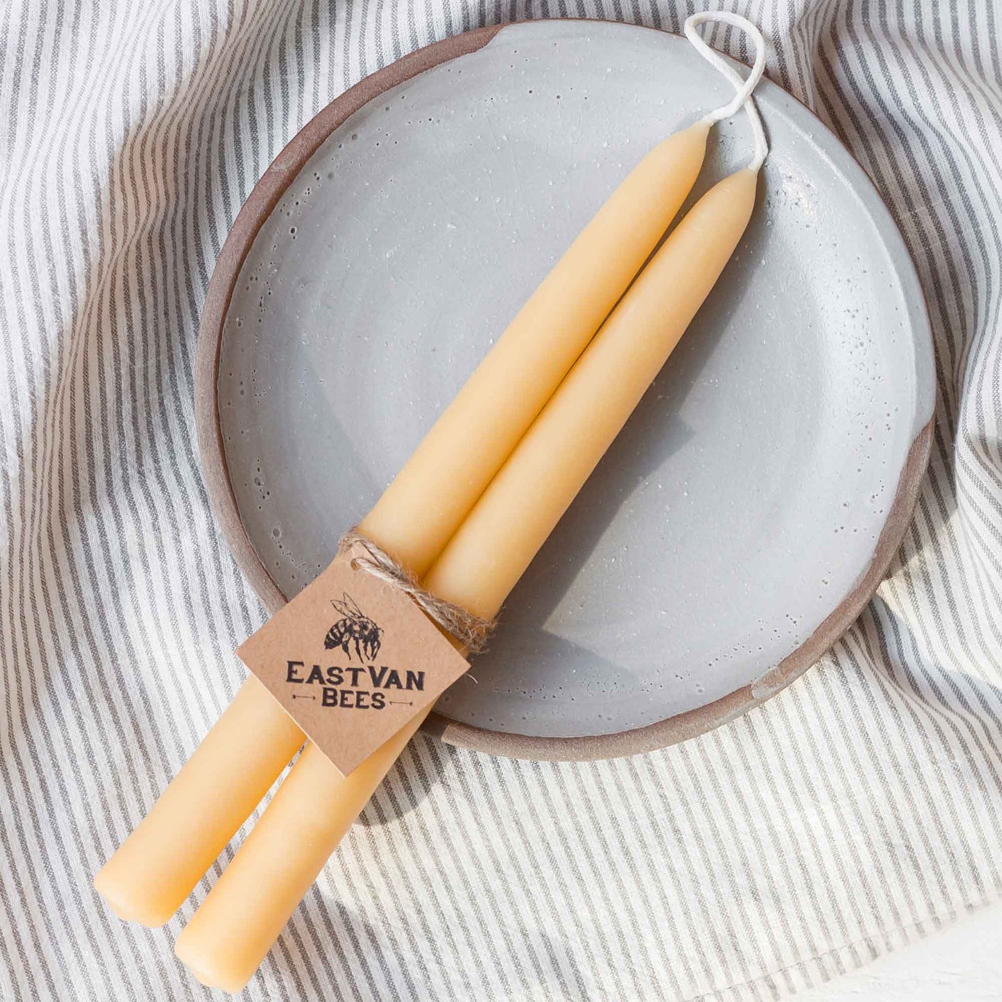 Hand-dipped beeswax taper Candles- 8"