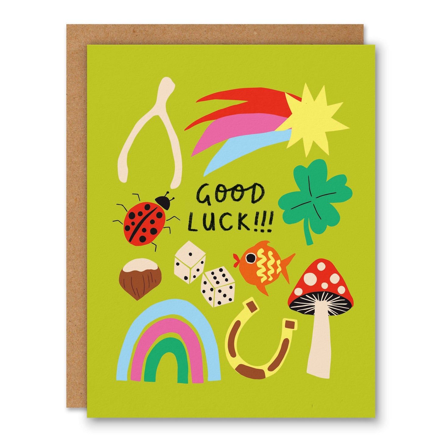Good Luck Symbols - Greeting Card