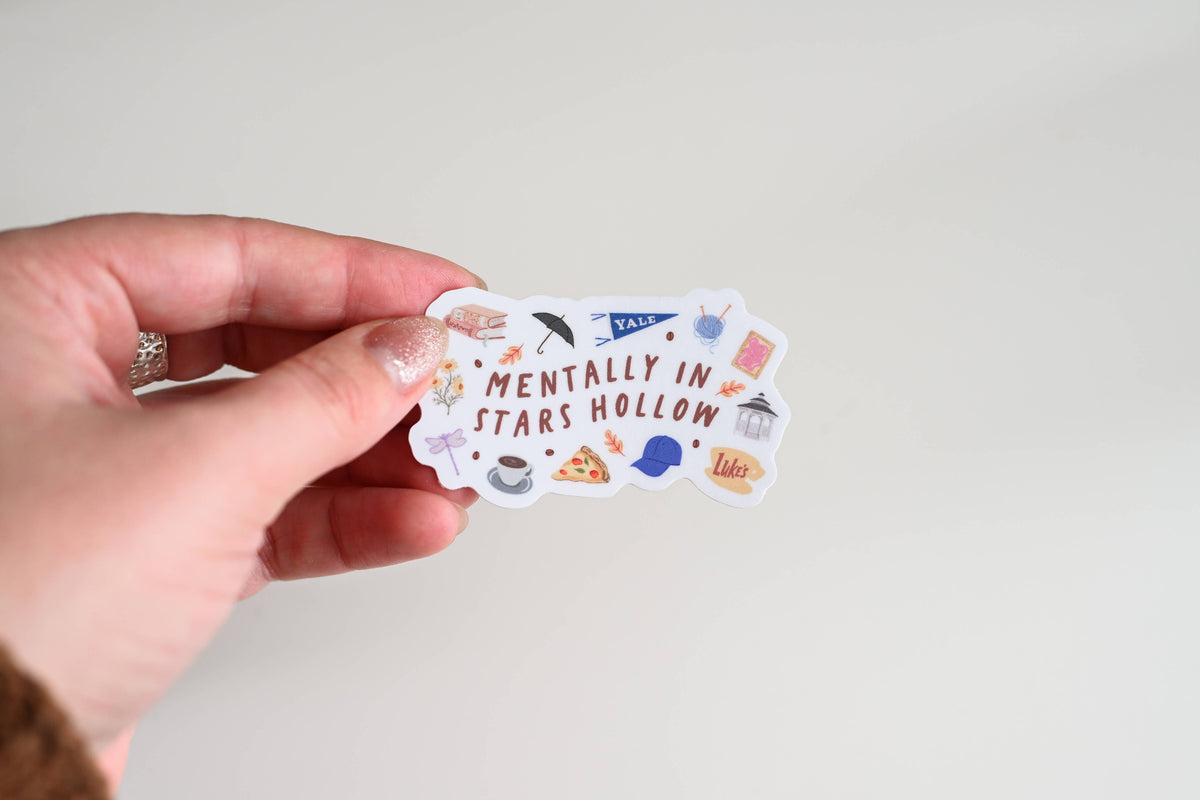 Mentally in a Cute Fall Town - Y2k Cozy Fall Vinyl Sticker