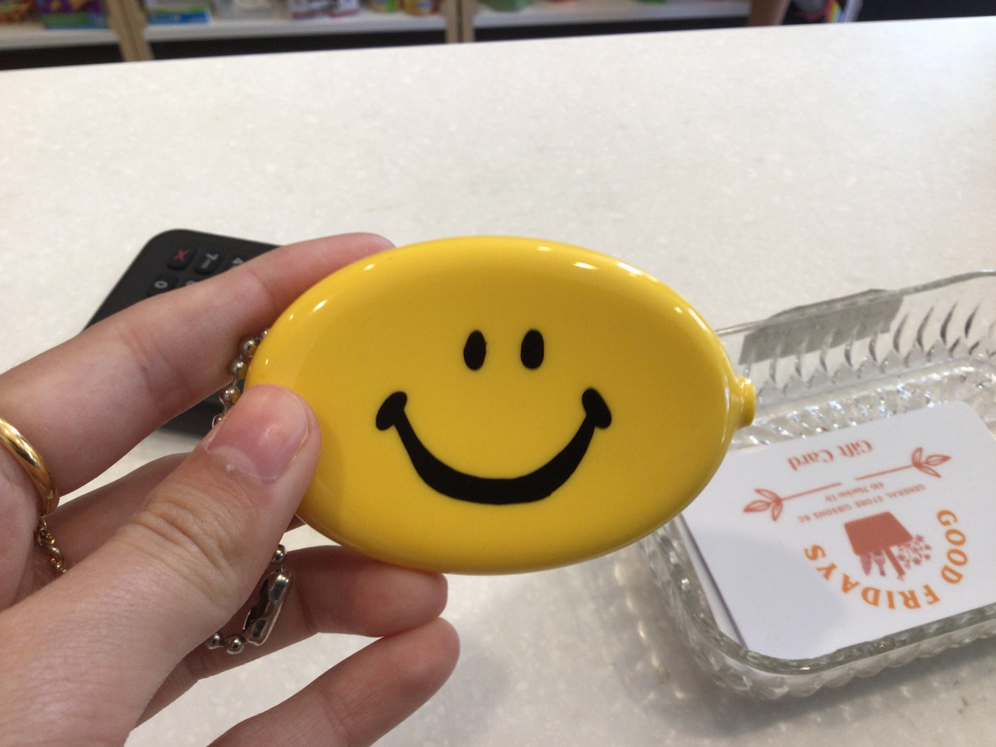 Coin Pouch - Lunch money, beach money, smiley face