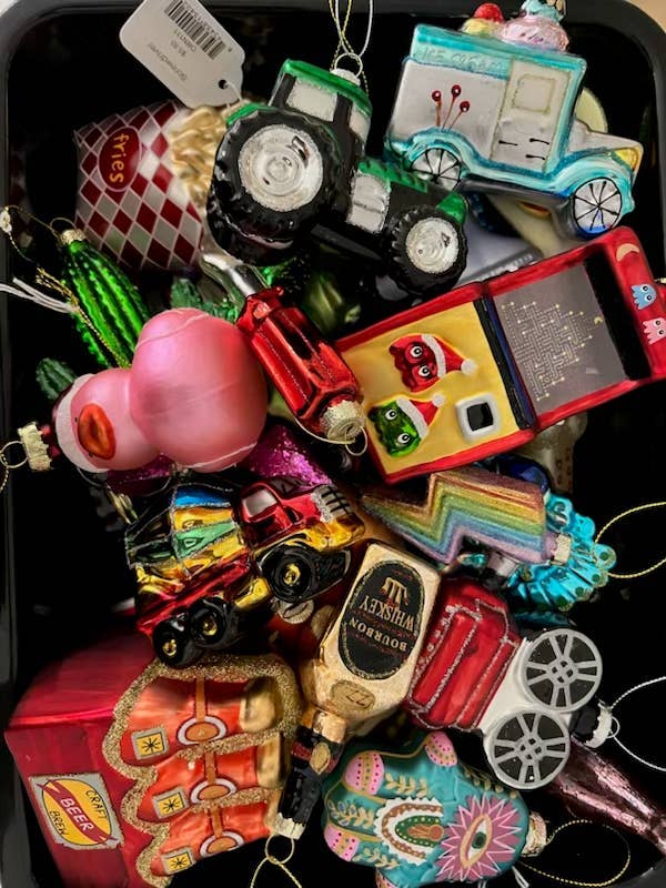 Pizza Vintage Glass Ornament