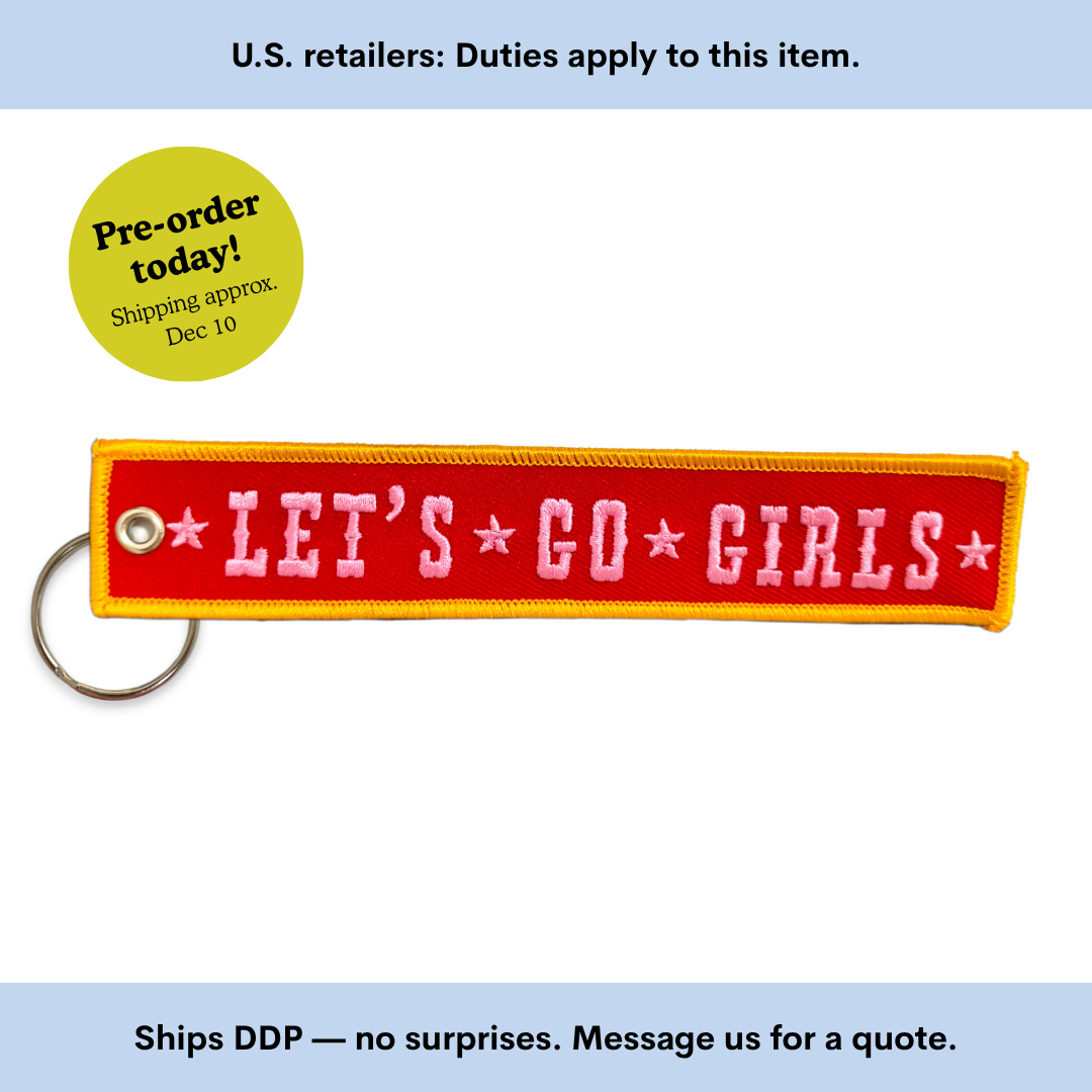 Let’s Go Girls Embroidered Keychain