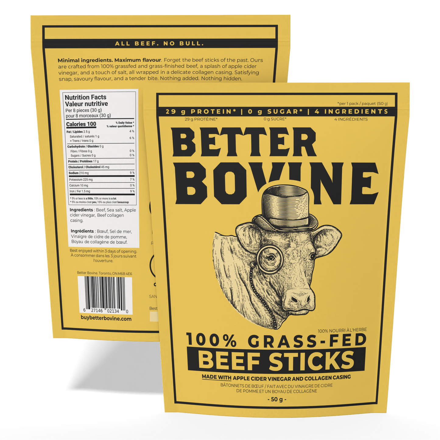 Better Bovine 100% Grassfed Beef Sticks