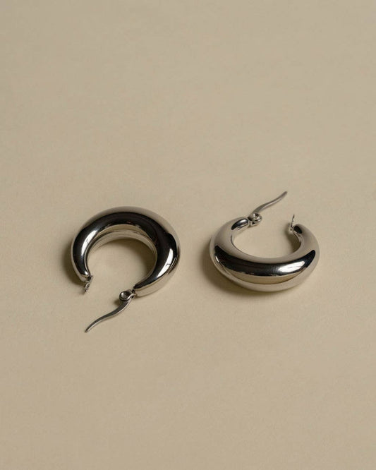 Emilia Voluptuous Silver Hoops