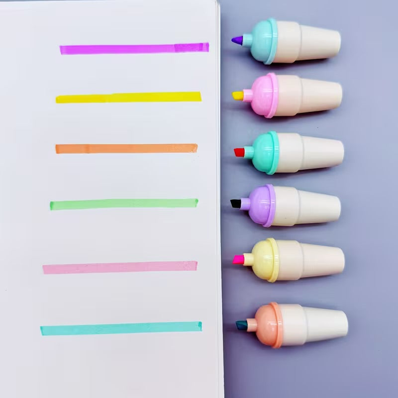 Mini Ice cream Highlighters 6pk