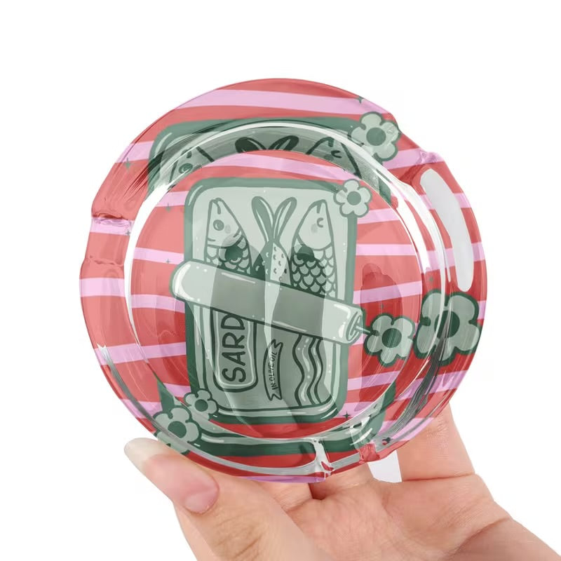 Glass Ashtray Fish Sardines