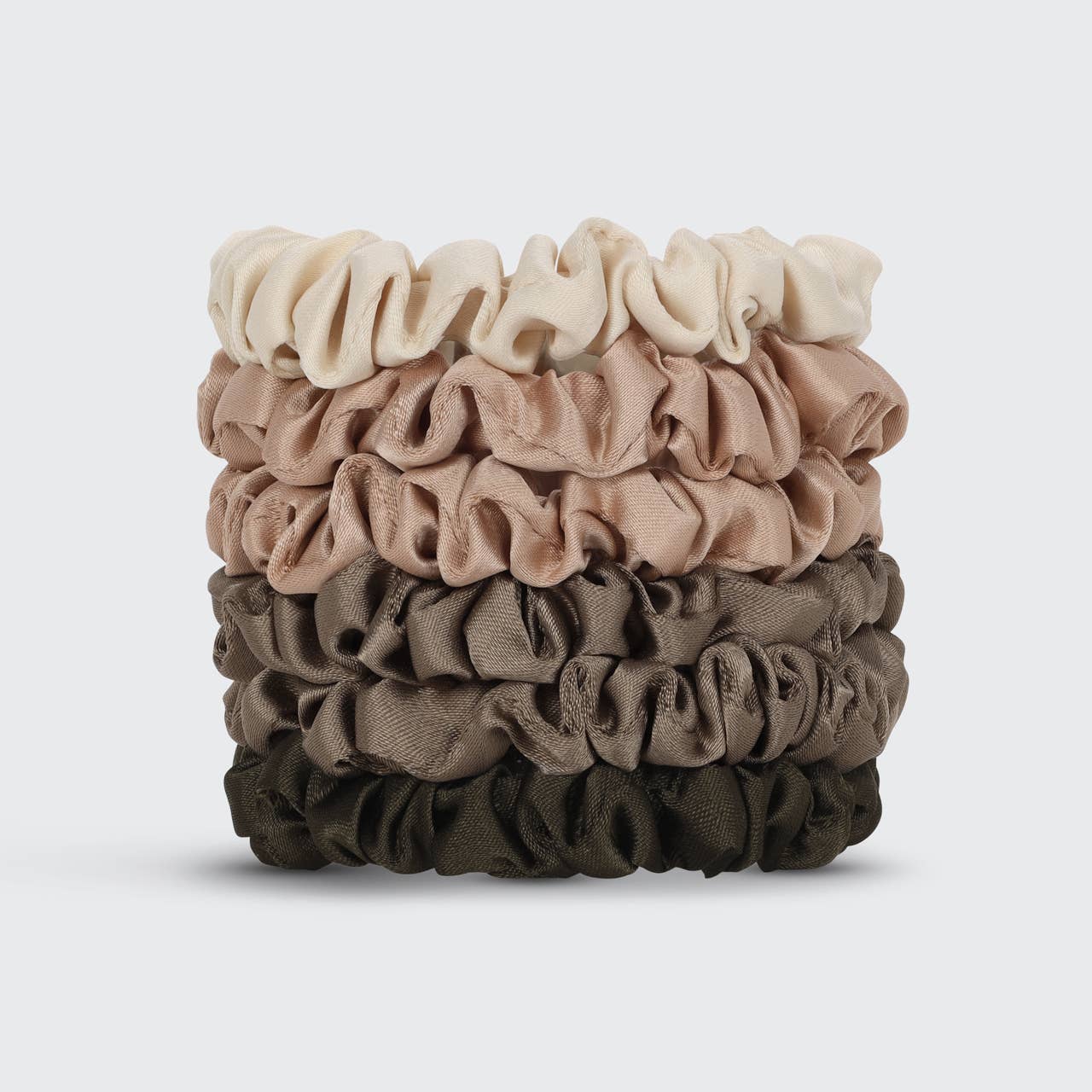 Kitsch- Ultra Petite Satin Scrunchies 6pc - Eucalyptus