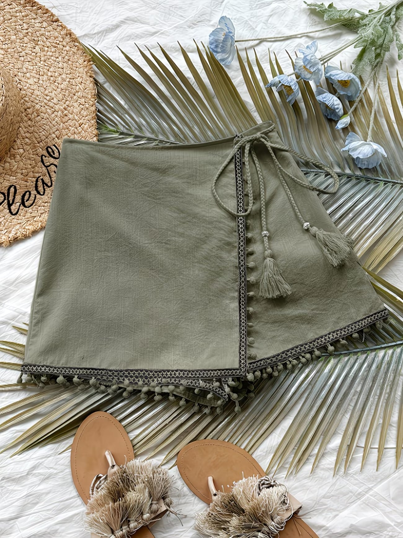 Pom Pom Wrap Skort