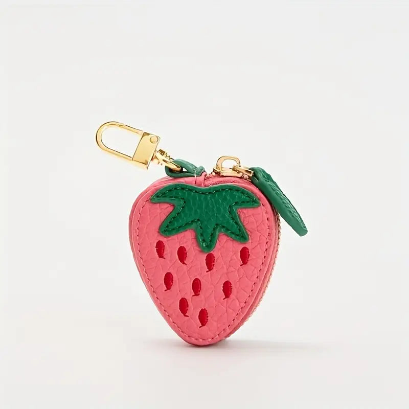 Mini Strawberry Pear Coin Purse Key Chain