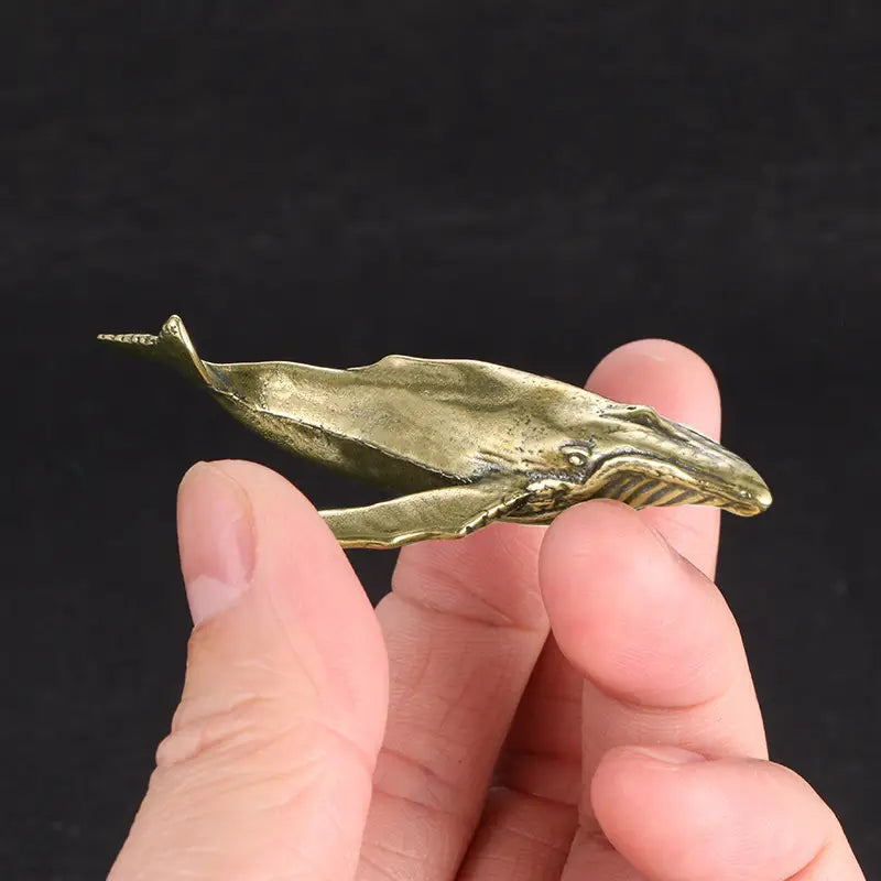 Brass Whale Figurine