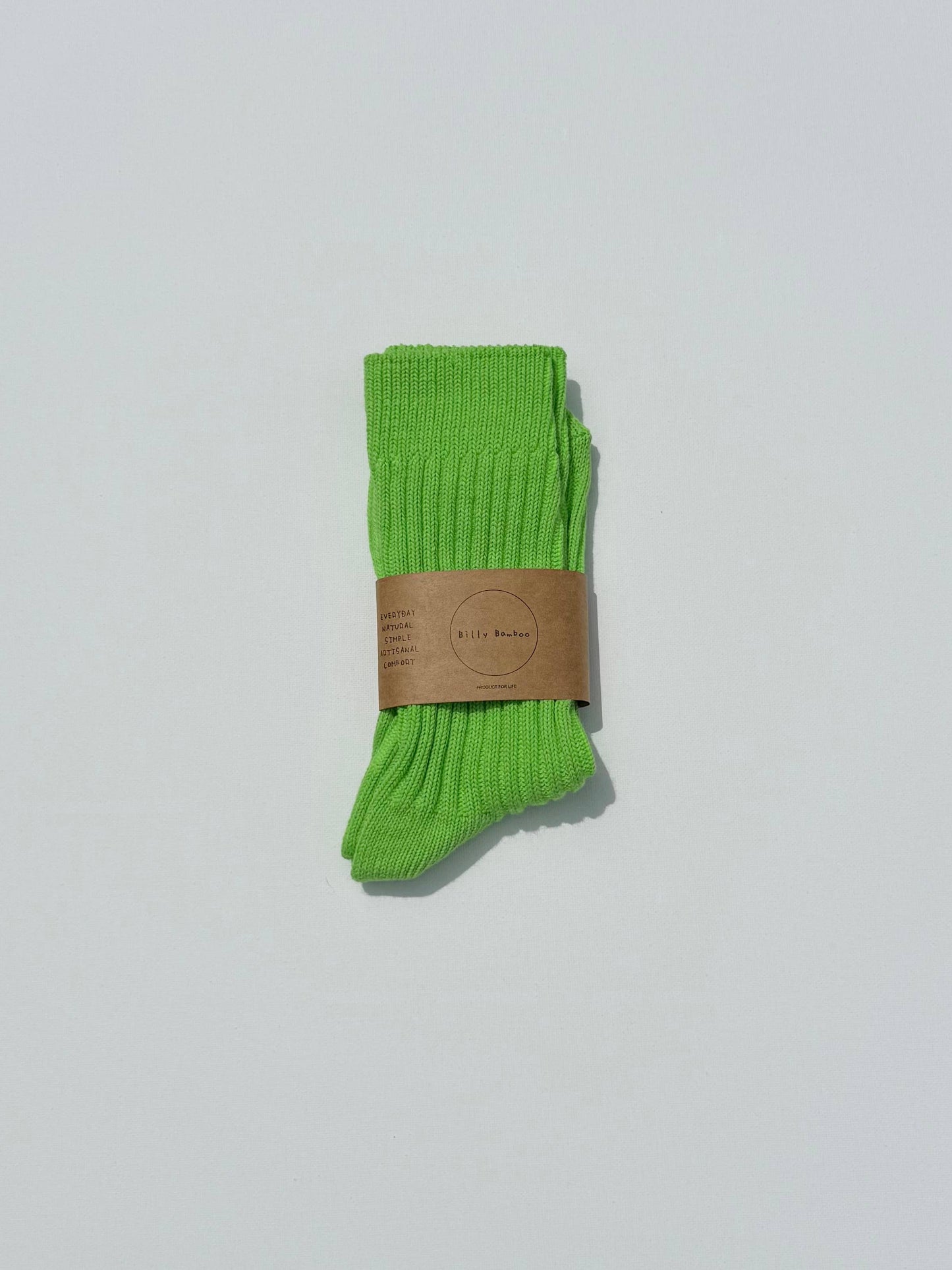 RIBBED COTTON HIGH SOCKS - Crystal bright