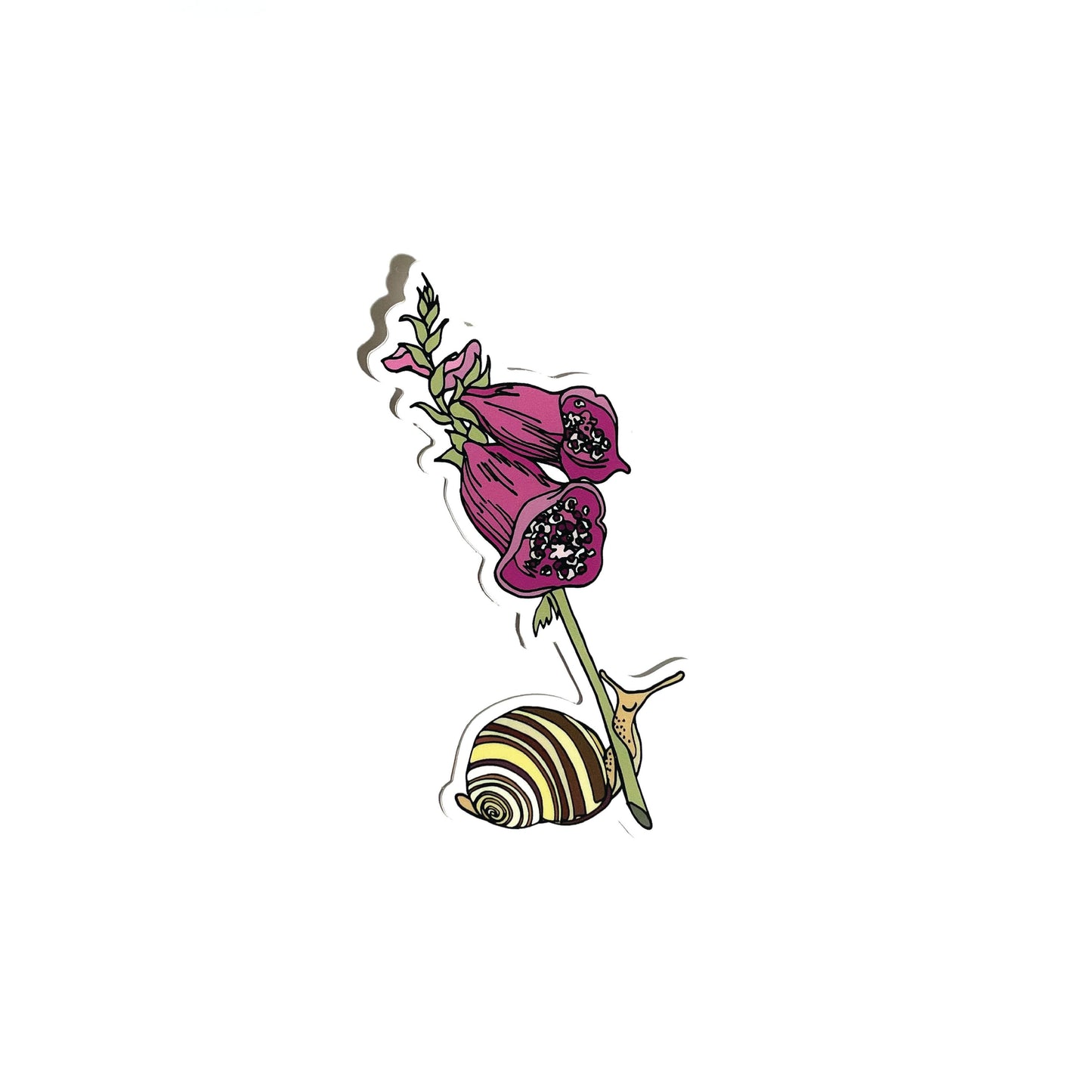 Flower Carrying Snail Sticker
