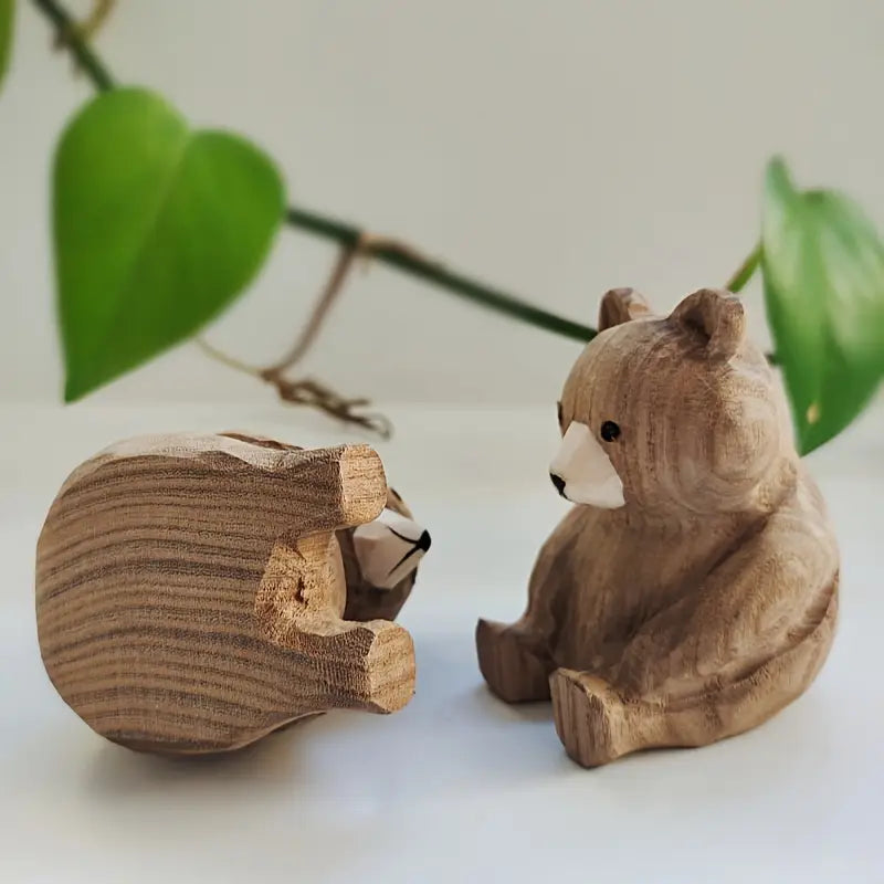 Hand Carved Wooden Bear Large