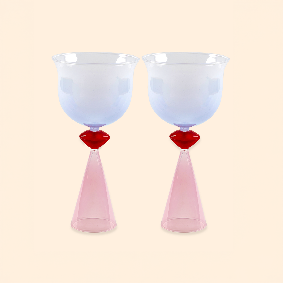 Lips Tinted Wine Glasses - Set of 2