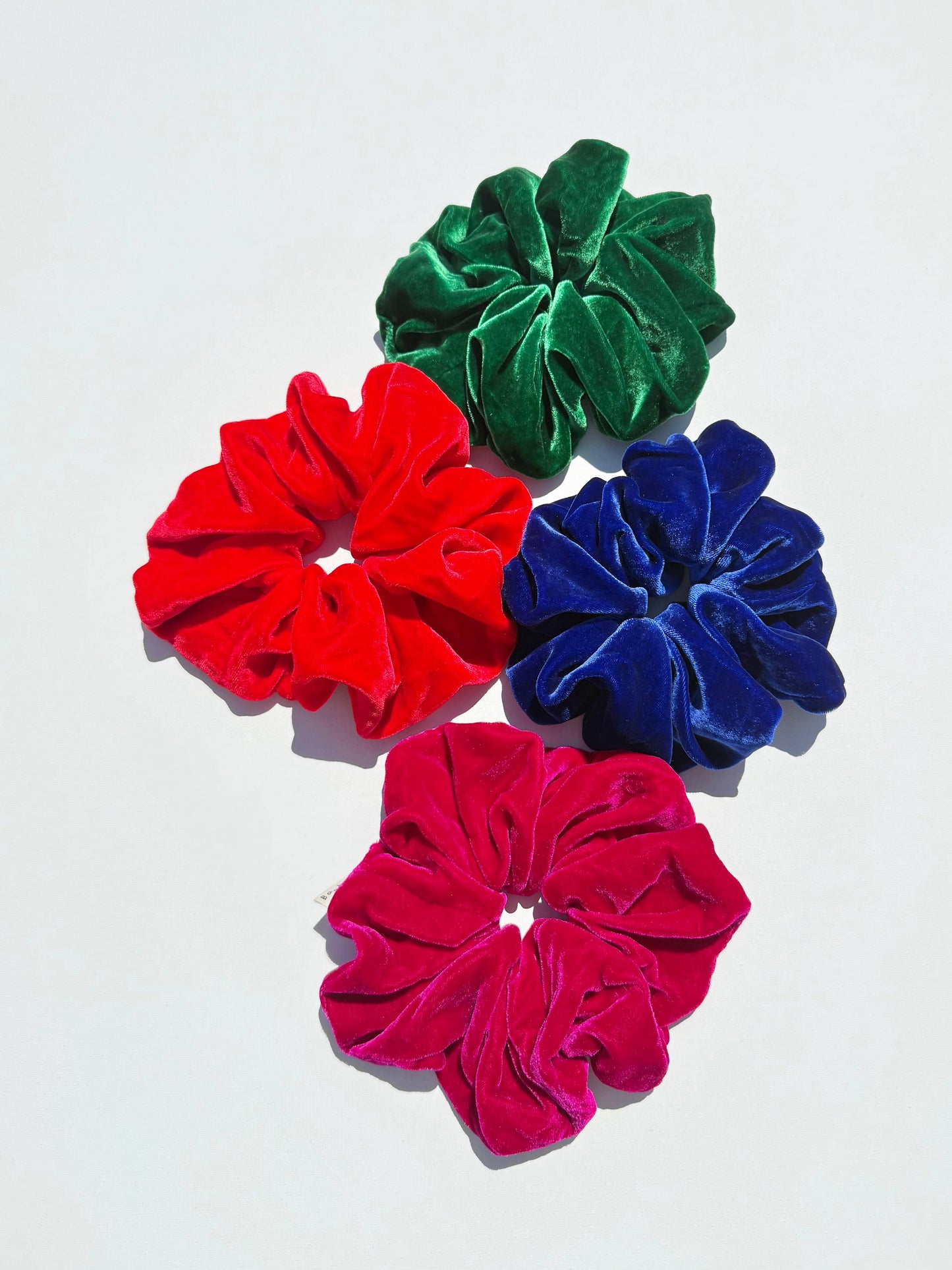 Billy Bamboo SILK VELVET SCRUNCHIES - crystal bright
