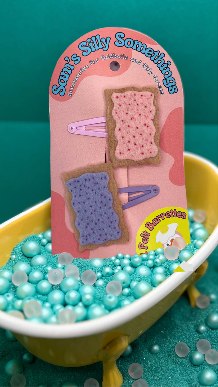 Poptart Barrettes | Felt Barrettes | Hair Accessories