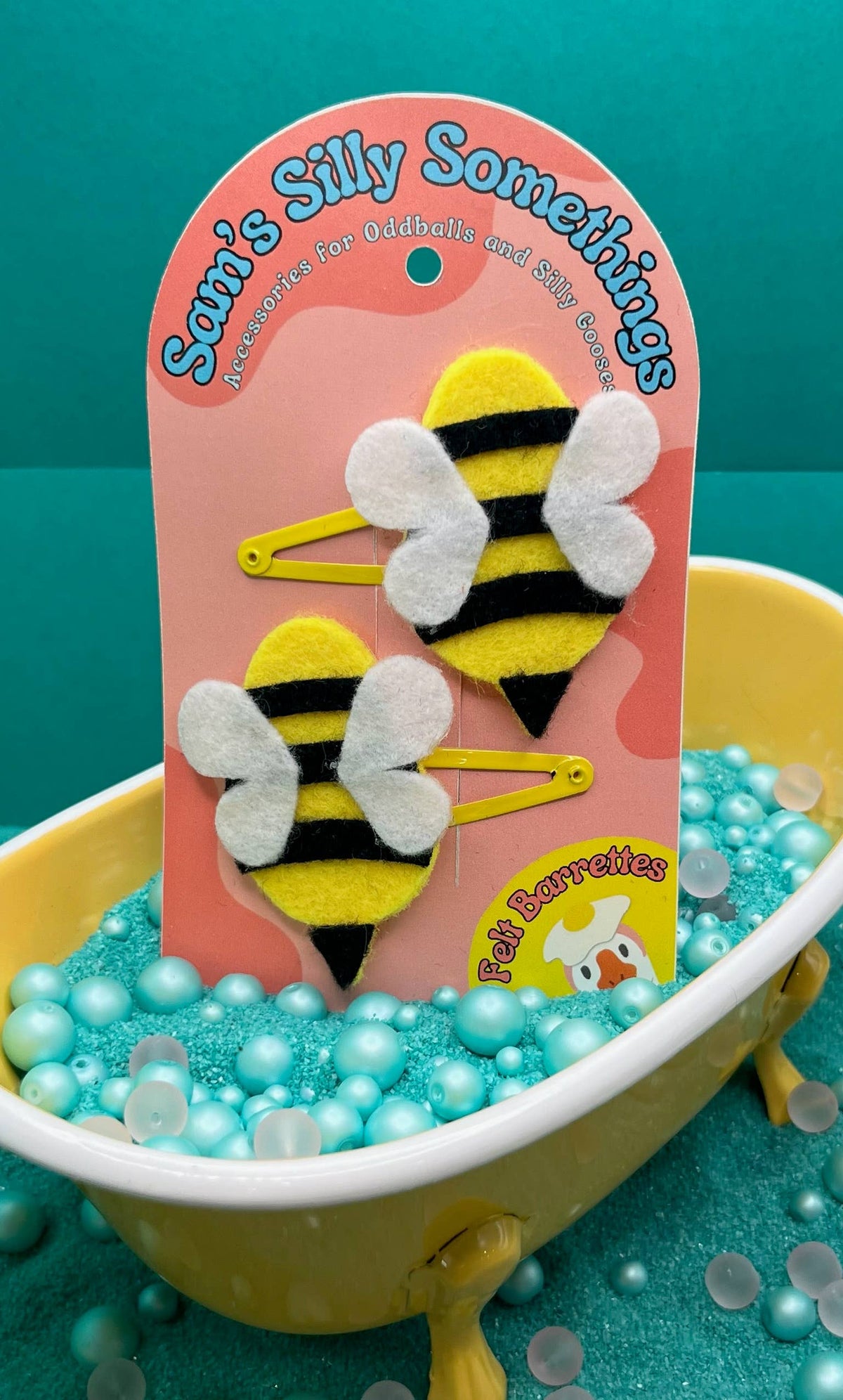 Bee Barrettes | Felt Barrettes | Hair Accessories