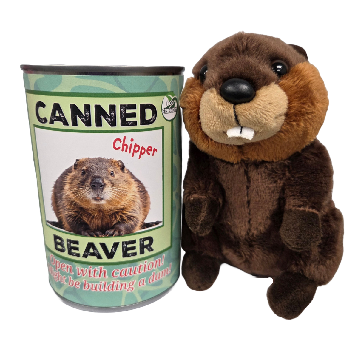 Chipper the Canned Beaver | Stuffed Animal Plush w/Jokes