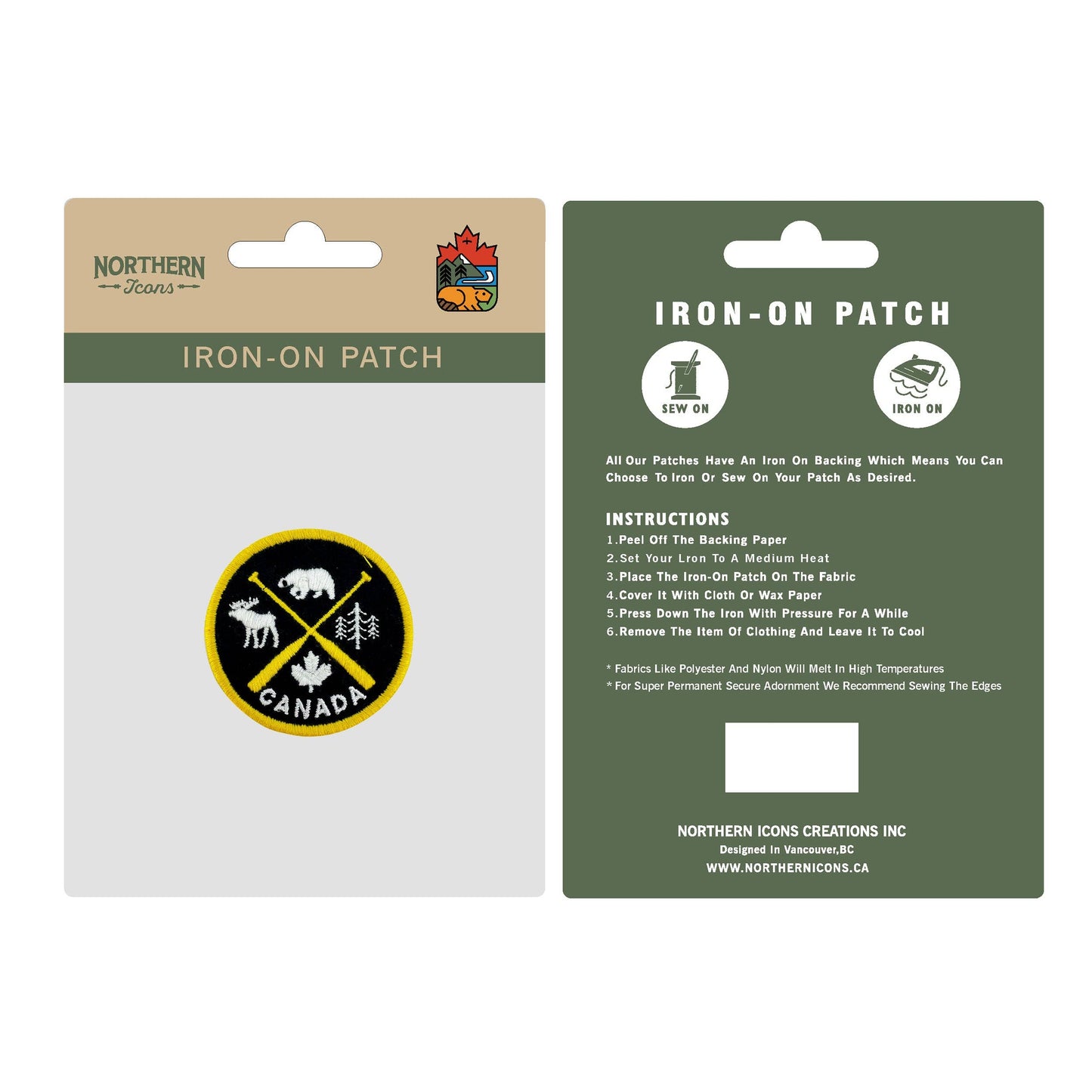 Canada iron-on embroidery patch