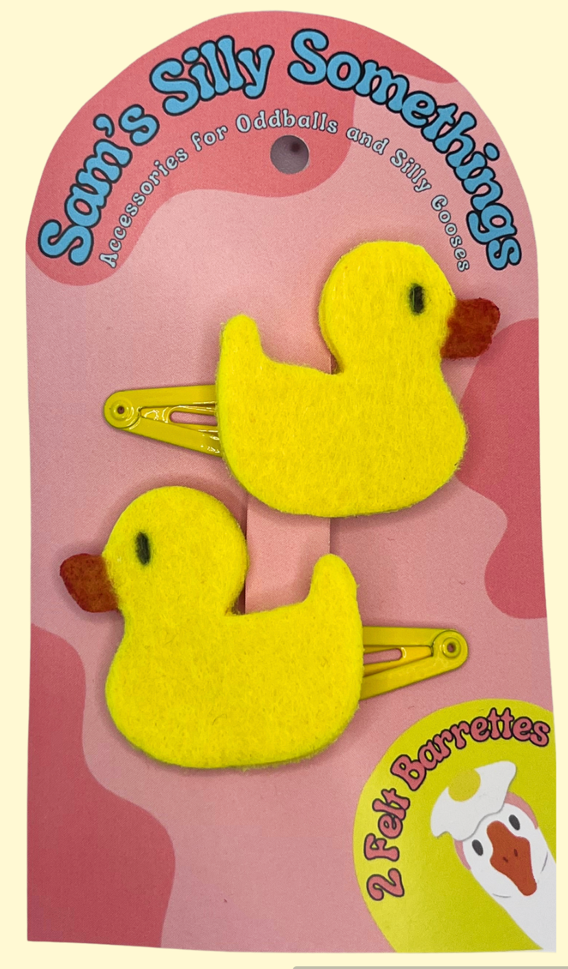 Rubber Duck Barrettes | Felt Barrettes | Hair Accessories
