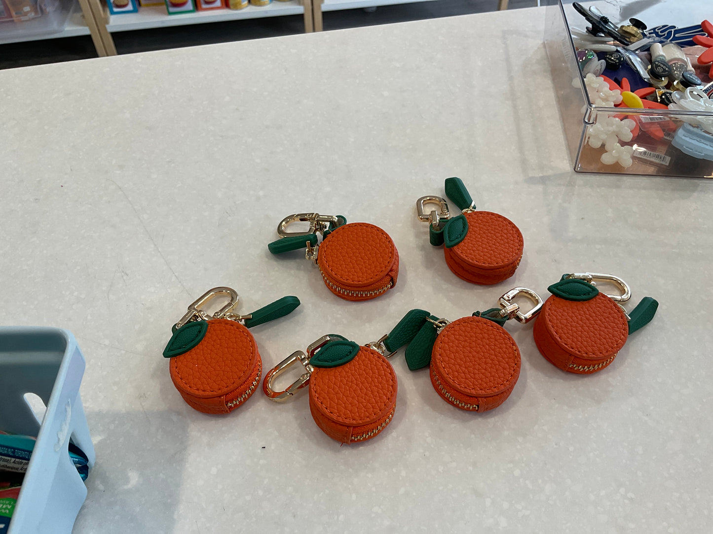 Orange Mini Purse Keychain