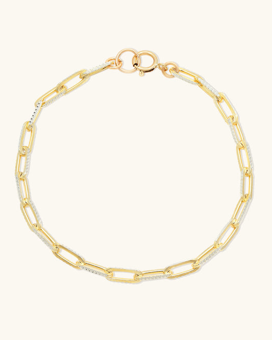 Leah Alexandra Diamond-cut paperclip Anklet