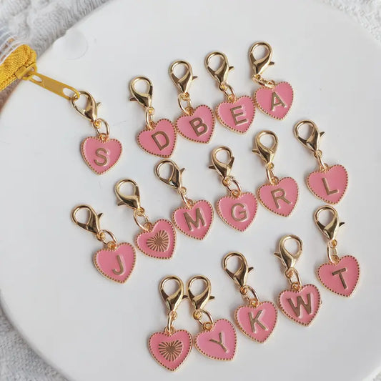 Heart Letter Keychain Charm Pendants
