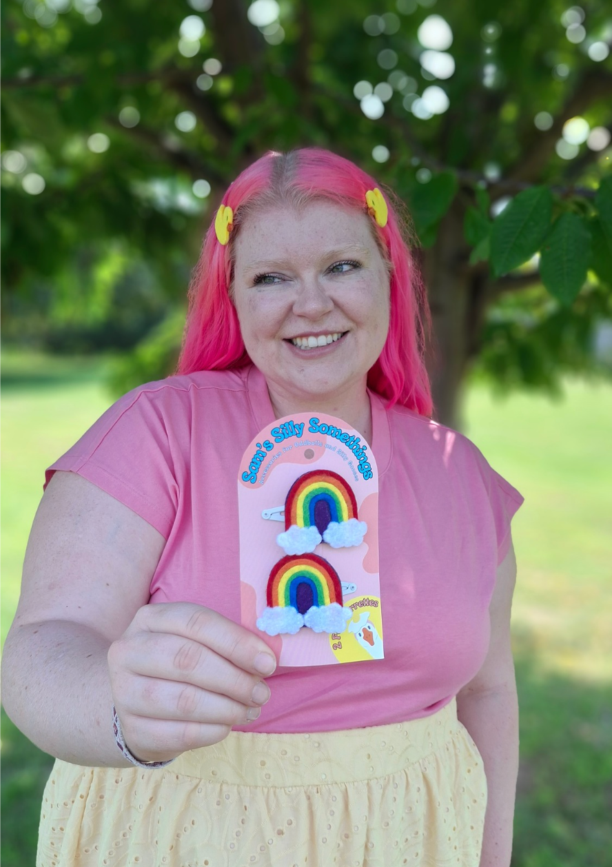 Rainbow Barrettes | Felt Barrettes | Hair Accessories
