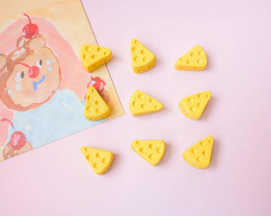 Swiss Cheese Magnet Set | Cute Notice Board Magnets | Cheese Lover's Gift | Whimsical Kitchen Decor | Fun Stationary
