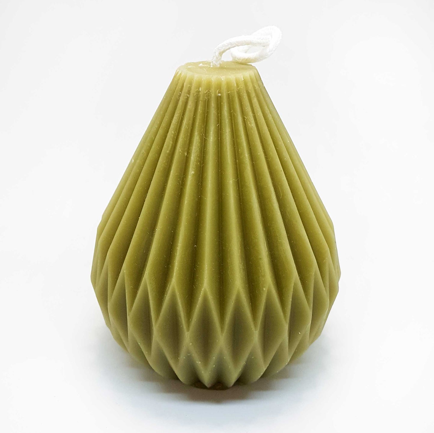 Beeswax Candle- Fluted Pyramid - 4.25" - 100% Pure Canadian Beeswax