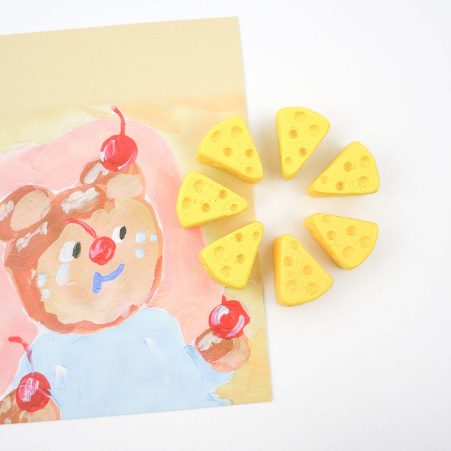 Swiss Cheese Magnet Set | Cute Notice Board Magnets | Cheese Lover's Gift | Whimsical Kitchen Decor | Fun Stationary