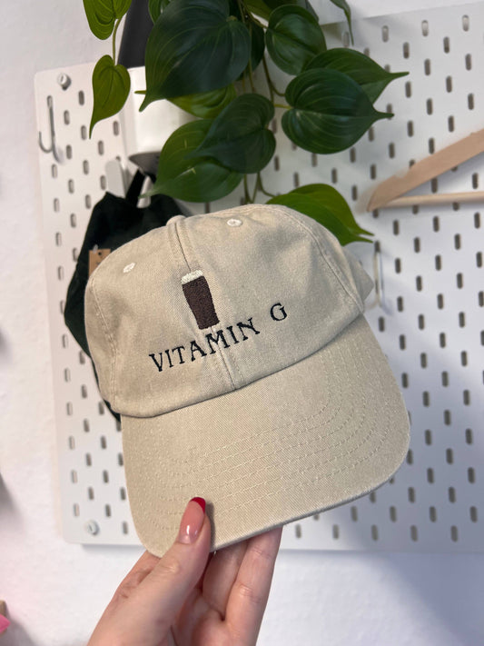 Vitamin G Guinness-Inspired Embroidered Cap – Personalised
