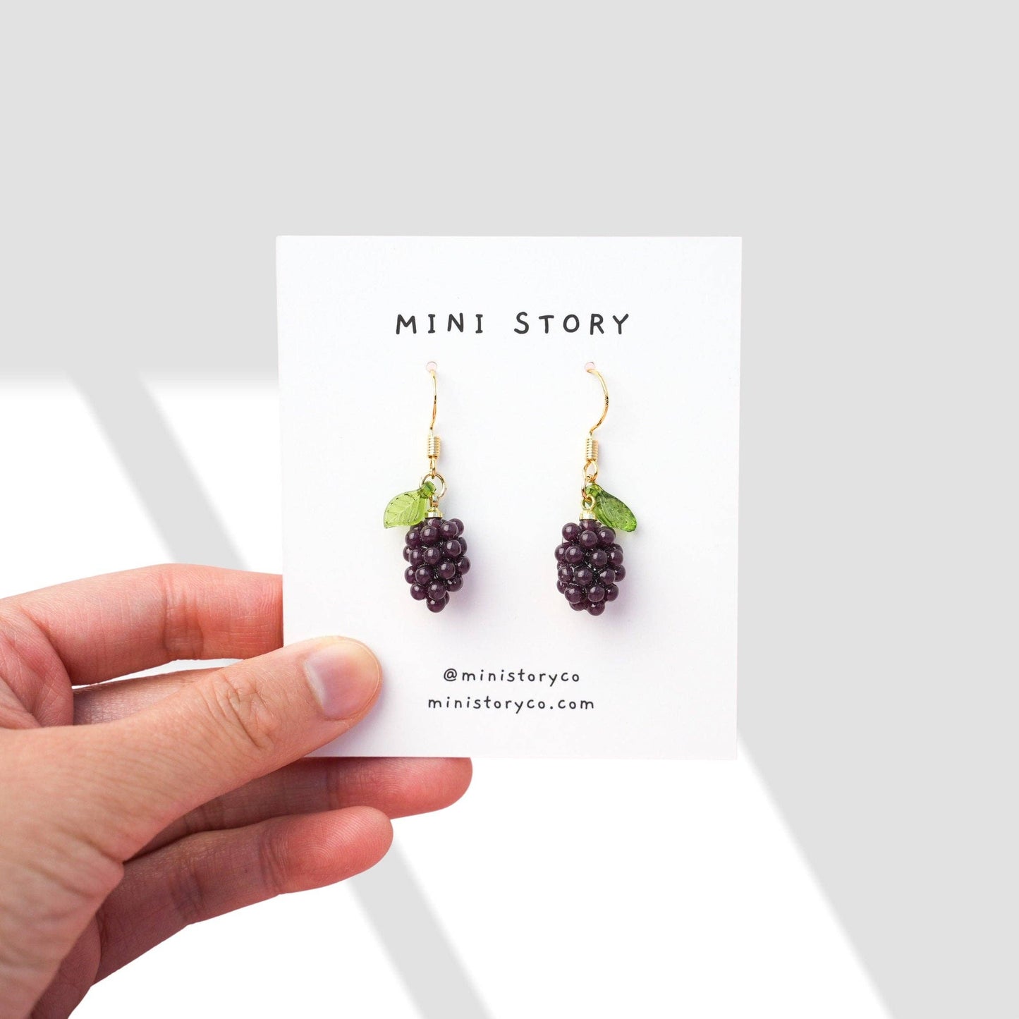 Grape Dangle Earrings | Aesthetic Jewellery | Miniature Fruit Jewelry | 18k Gold Drop Earrings | Gift for Her | Cute Earrings for Friends