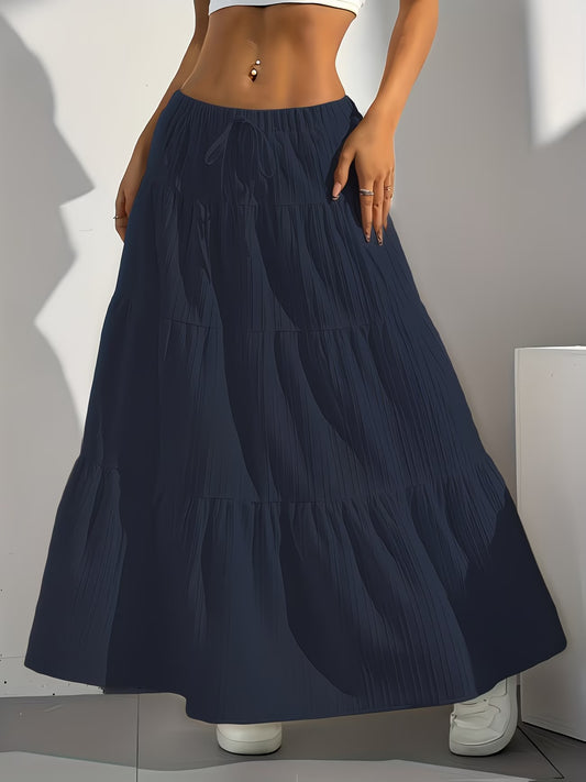 Tiered Maxi Skirt - Blue