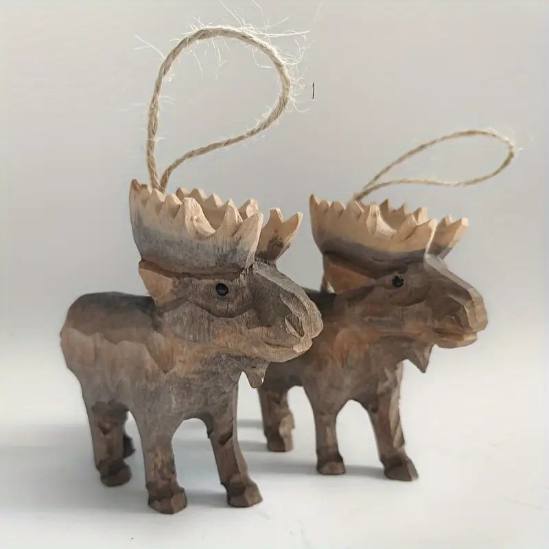 Hand Carved Moose Ornamentment
