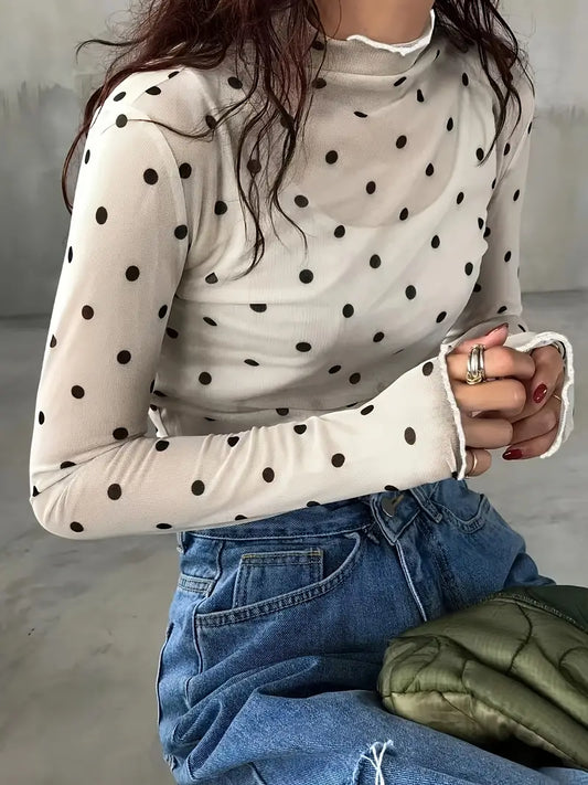 Long Sleeve Polka Dot Shirt