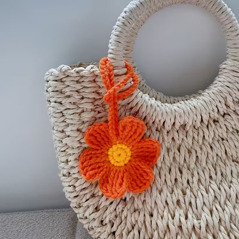 Orange Flower Bag Charm