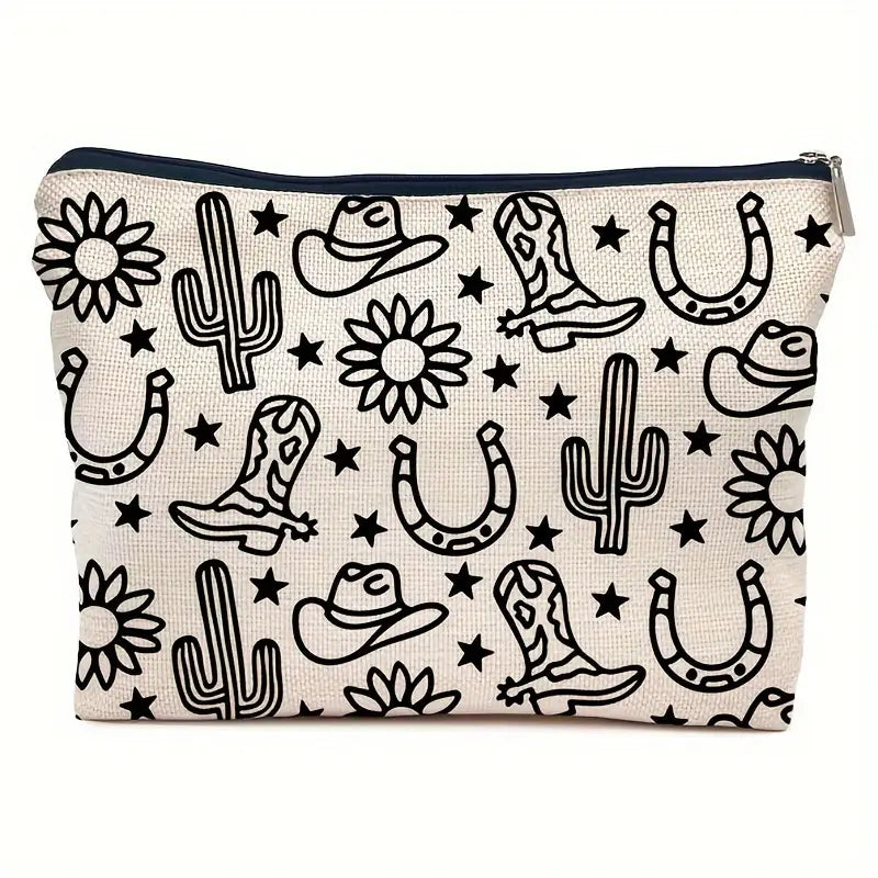 Cowgirl Cowboy Boots Makeup Bag
