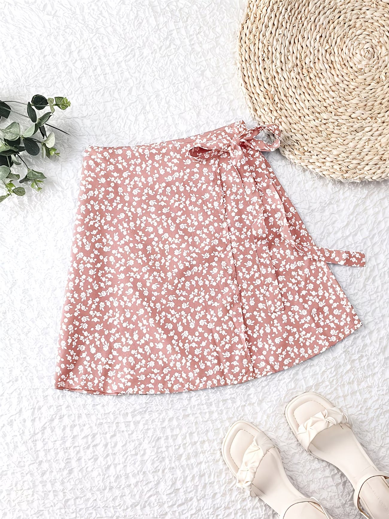 Floral wrap-around skirt