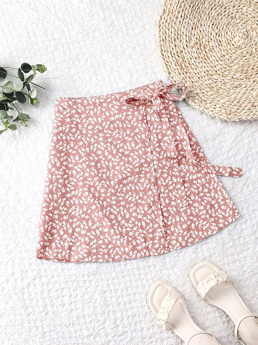 Floral wrap-around skirt