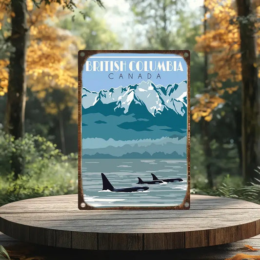 British Columbia Canada Orcas Sign